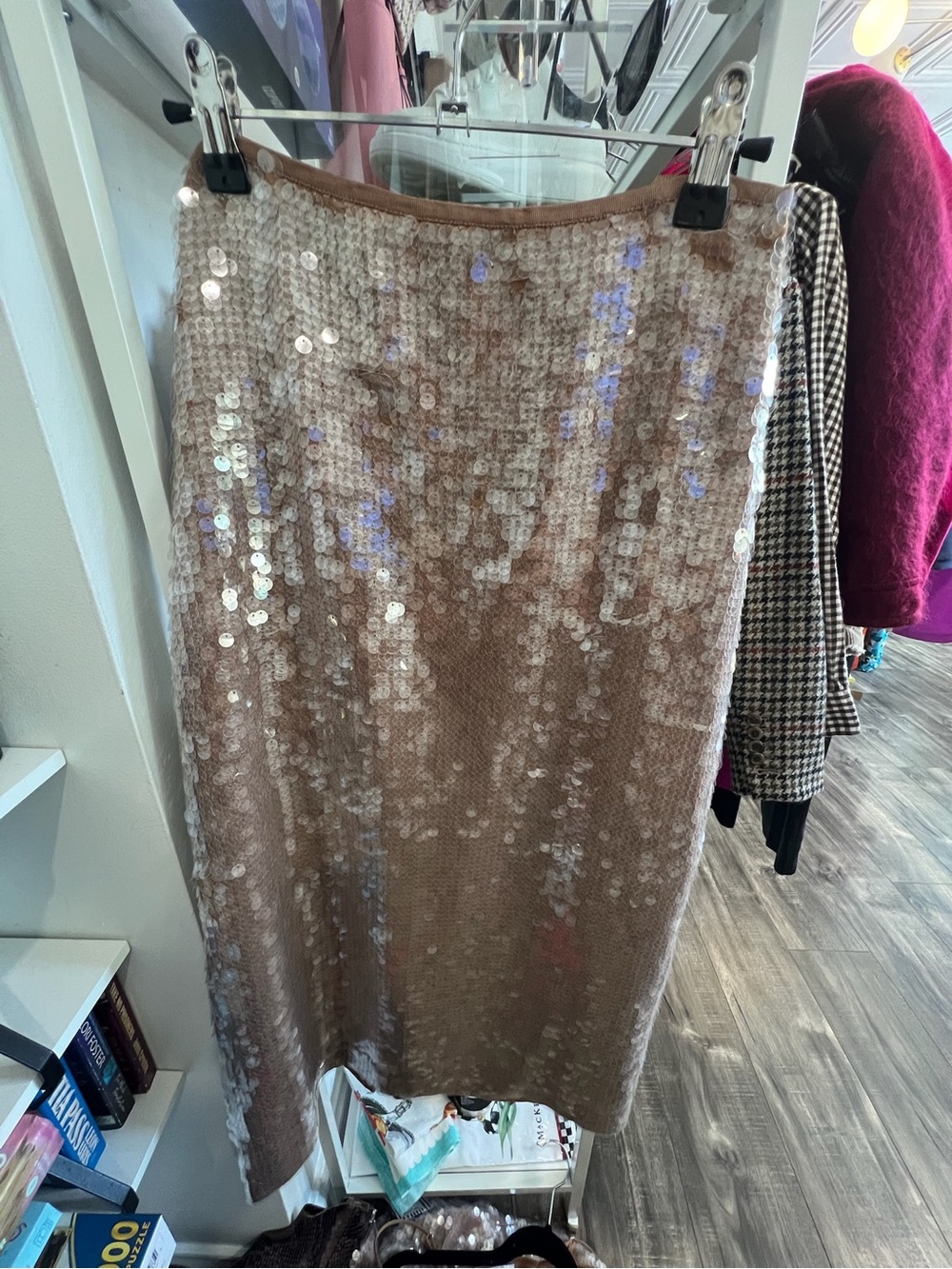 Madewell Champagne Sequin long Skirt